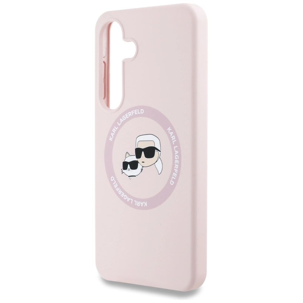 Karl Lagerfeld Silicone Double Heads And Circle MagSafe Samsung Galaxy S25 Case Pinkeng