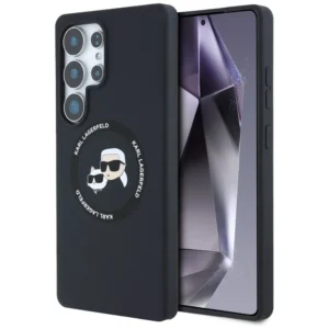 Karl Lagerfeld Silicone Double Heads And Circle MagSafe Samsung Galaxy S25 Ultra case blackeng
