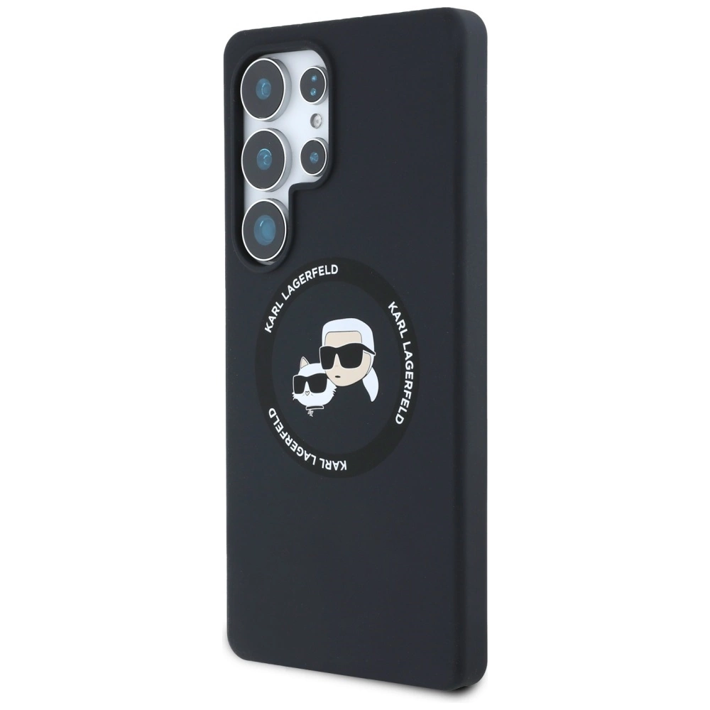 Karl Lagerfeld Silicone Double Heads And Circle MagSafe Samsung Galaxy S25 Ultra case blackeng