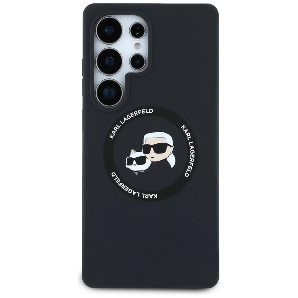 Karl Lagerfeld Silicone Double Heads And Circle MagSafe Samsung Galaxy S25 Ultra case blackeng