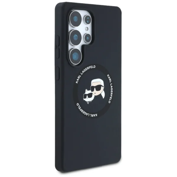 Karl Lagerfeld Silicone Double Heads And Circle MagSafe Samsung Galaxy S25 Ultra case blackeng