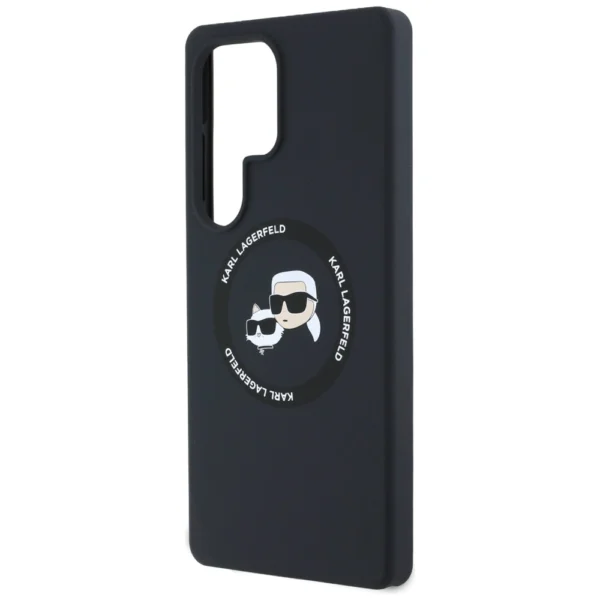 Karl Lagerfeld Silicone Double Heads And Circle MagSafe Samsung Galaxy S25 Ultra case blackeng