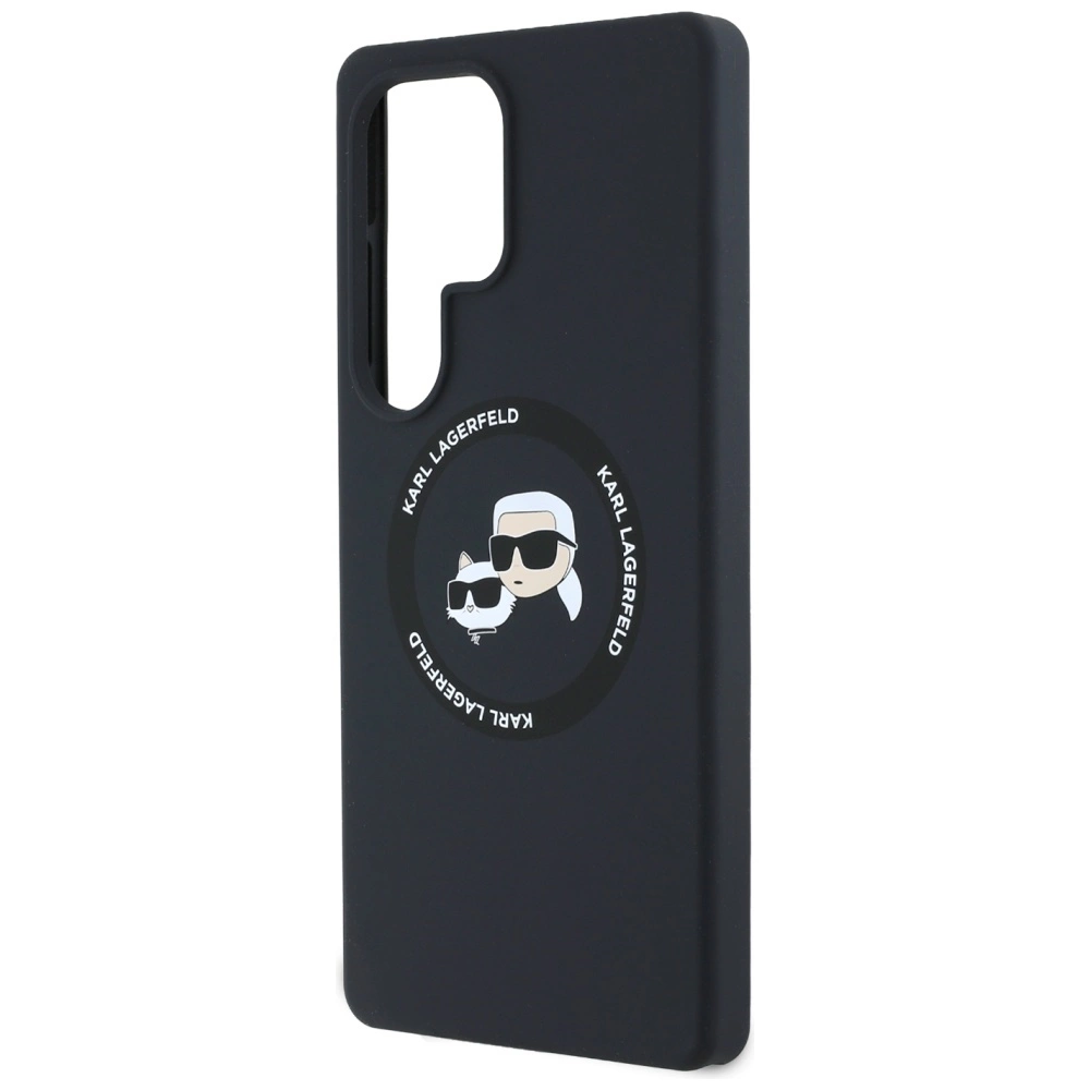 Karl Lagerfeld Silicone Double Heads And Circle MagSafe Samsung Galaxy S25 Ultra case blackeng