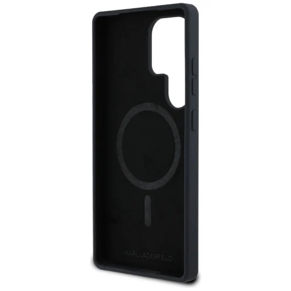 Karl Lagerfeld Silicone Double Heads And Circle MagSafe Samsung Galaxy S25 Ultra case blackeng