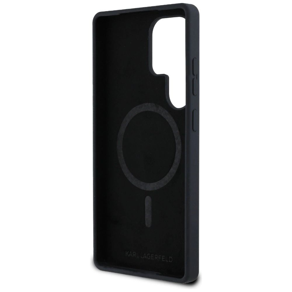 Karl Lagerfeld Silicone Double Heads And Circle MagSafe Samsung Galaxy S25 Ultra case blackeng