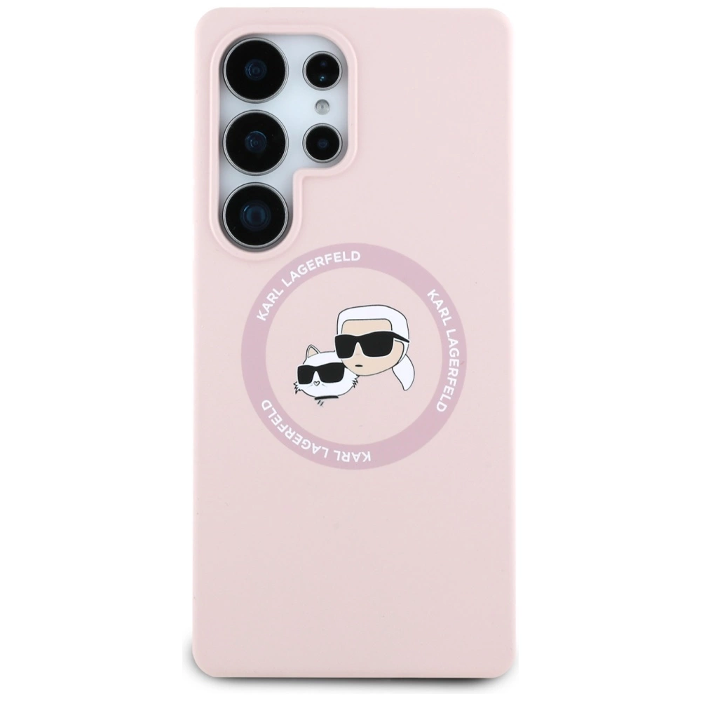 Karl Lagerfeld Silicone Double Heads And Circle MagSafe Samsung Galaxy S25 Ultra Case Pinkeng