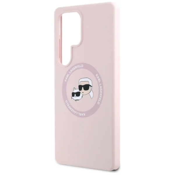 Karl Lagerfeld Silicone Double Heads And Circle MagSafe Samsung Galaxy S25 Ultra Case Pinkeng