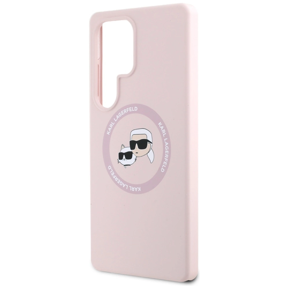 Karl Lagerfeld Silicone Double Heads And Circle MagSafe Samsung Galaxy S25 Ultra Case Pinkeng