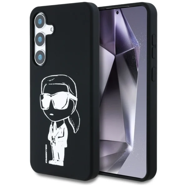 Case Karl Lagerfeld Silicone Graffiti Ikonik Printed Logo MagSafe Samsung Galaxy S25 blackeng