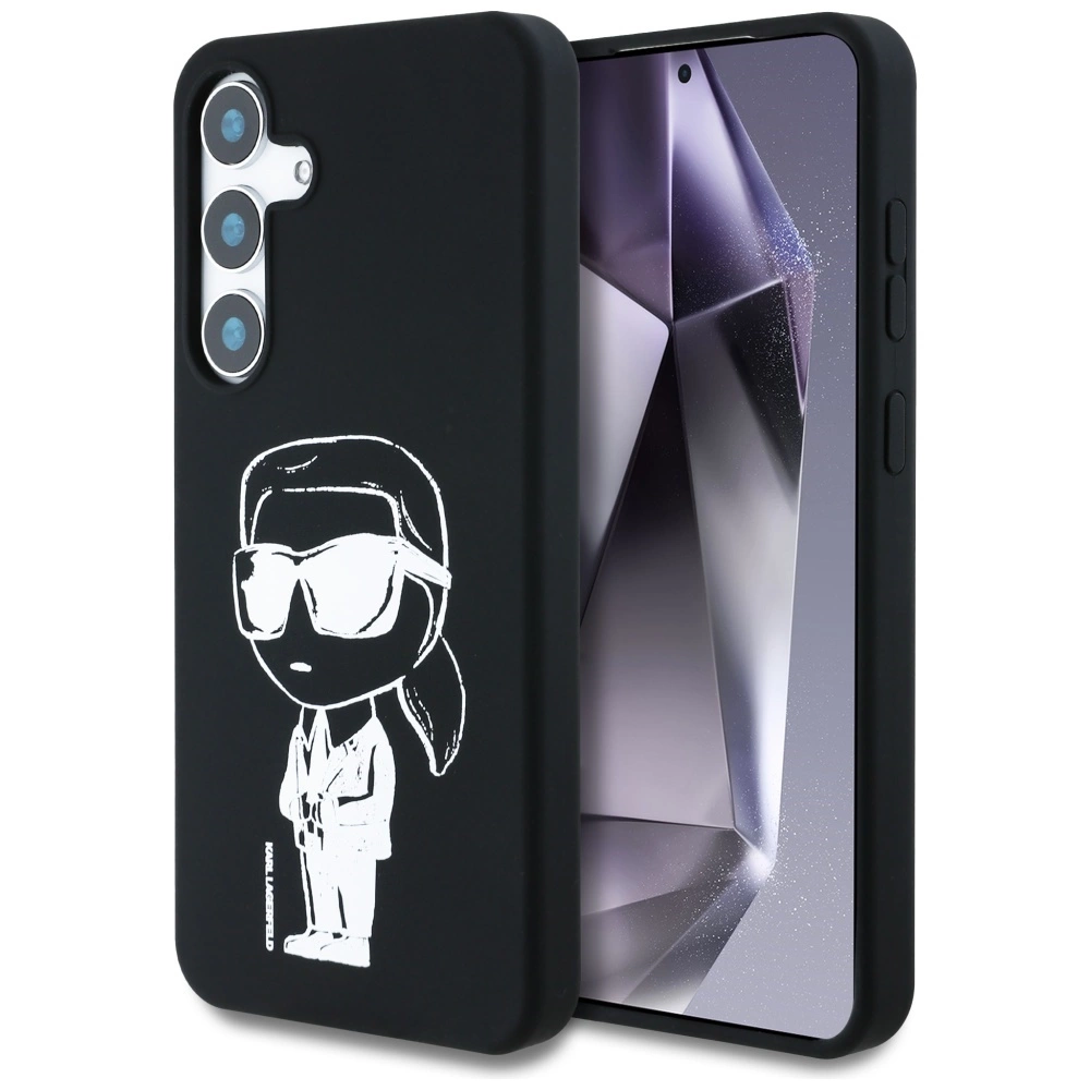 Case Karl Lagerfeld Silicone Graffiti Ikonik Printed Logo MagSafe Samsung Galaxy S25 blackeng