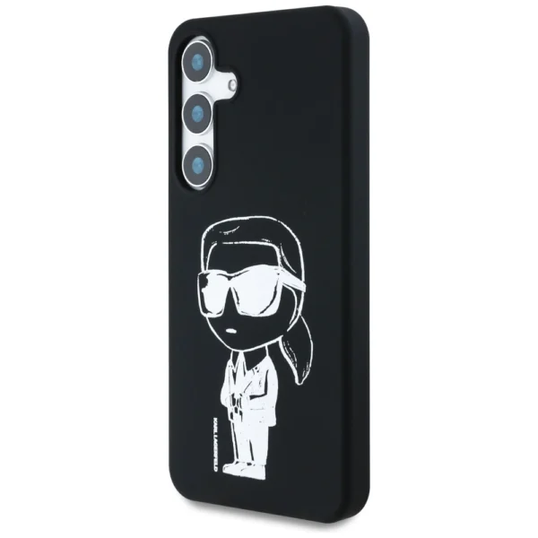Case Karl Lagerfeld Silicone Graffiti Ikonik Printed Logo MagSafe Samsung Galaxy S25 blackeng