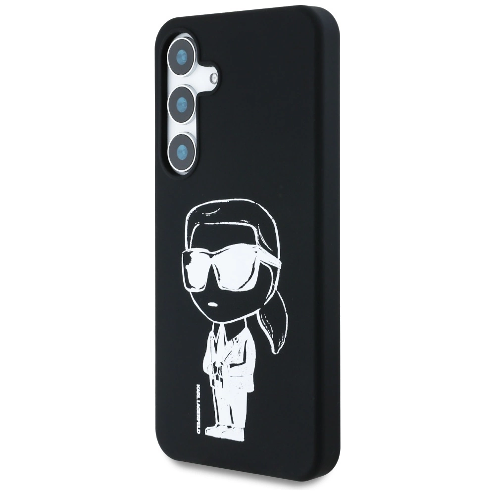 Case Karl Lagerfeld Silicone Graffiti Ikonik Printed Logo MagSafe Samsung Galaxy S25 blackeng