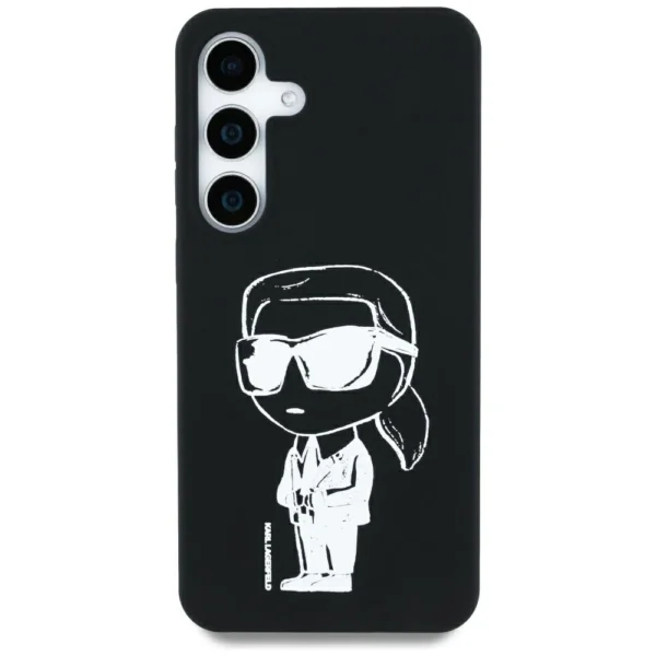 Case Karl Lagerfeld Silicone Graffiti Ikonik Printed Logo MagSafe Samsung Galaxy S25 blackeng