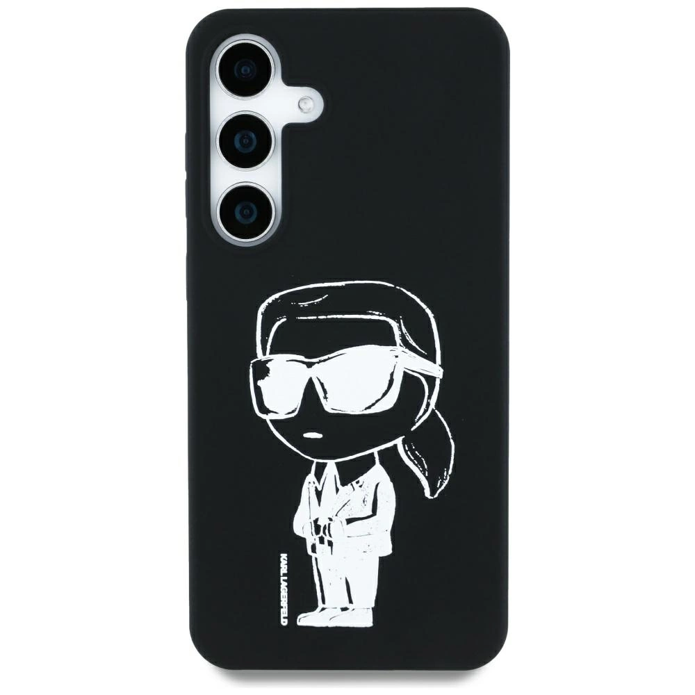 Case Karl Lagerfeld Silicone Graffiti Ikonik Printed Logo MagSafe Samsung Galaxy S25 blackeng
