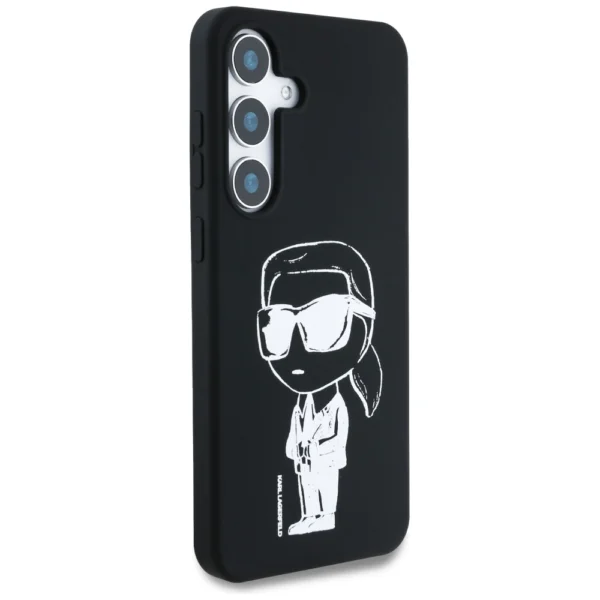 Case Karl Lagerfeld Silicone Graffiti Ikonik Printed Logo MagSafe Samsung Galaxy S25 blackeng