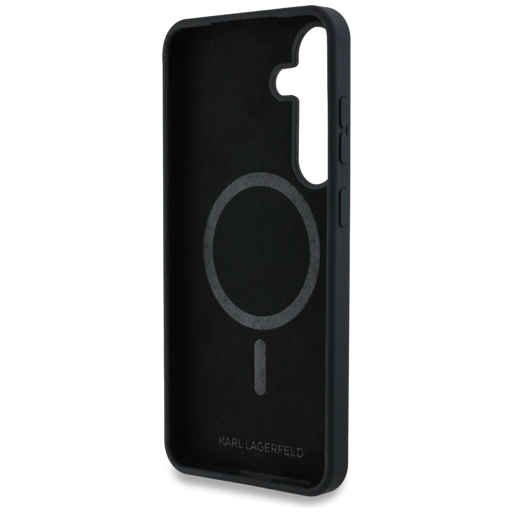 Case Karl Lagerfeld Silicone Graffiti Ikonik Printed Logo MagSafe Samsung Galaxy S25 blackeng
