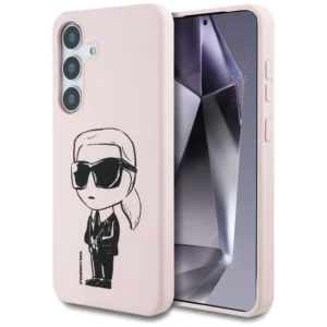 Case Karl Lagerfeld Silicone Graffiti Ikonik Printed Logo MagSafe Samsung Galaxy S25 pinkeng