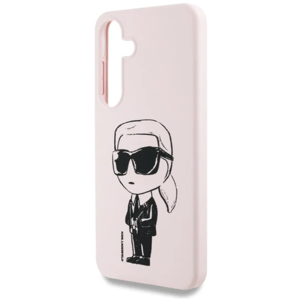 Case Karl Lagerfeld Silicone Graffiti Ikonik Printed Logo MagSafe Samsung Galaxy S25 pinkeng