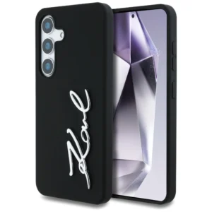 Case Karl Lagerfeld Silicone Metal Signature Logo Samsung Galaxy S25 blackeng