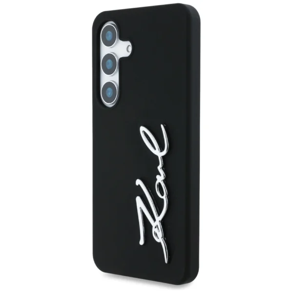 Case Karl Lagerfeld Silicone Metal Signature Logo Samsung Galaxy S25 blackeng