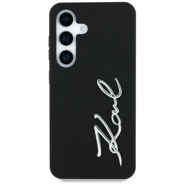 Case Karl Lagerfeld Silicone Metal Signature Logo Samsung Galaxy S25 blackeng