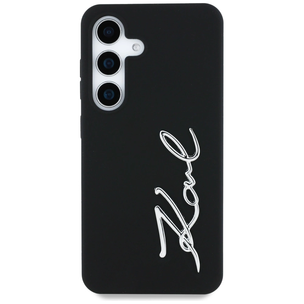 Case Karl Lagerfeld Silicone Metal Signature Logo Samsung Galaxy S25 blackeng
