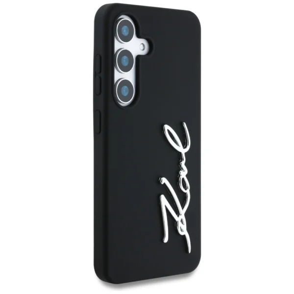 Case Karl Lagerfeld Silicone Metal Signature Logo Samsung Galaxy S25 blackeng