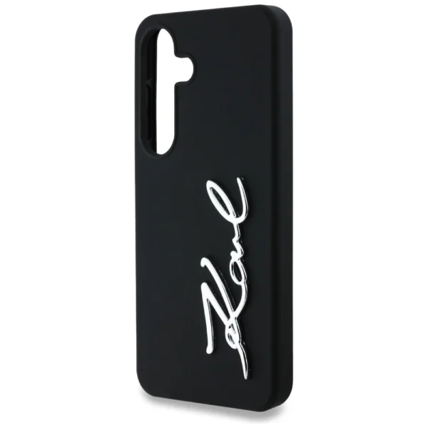 Case Karl Lagerfeld Silicone Metal Signature Logo Samsung Galaxy S25 blackeng