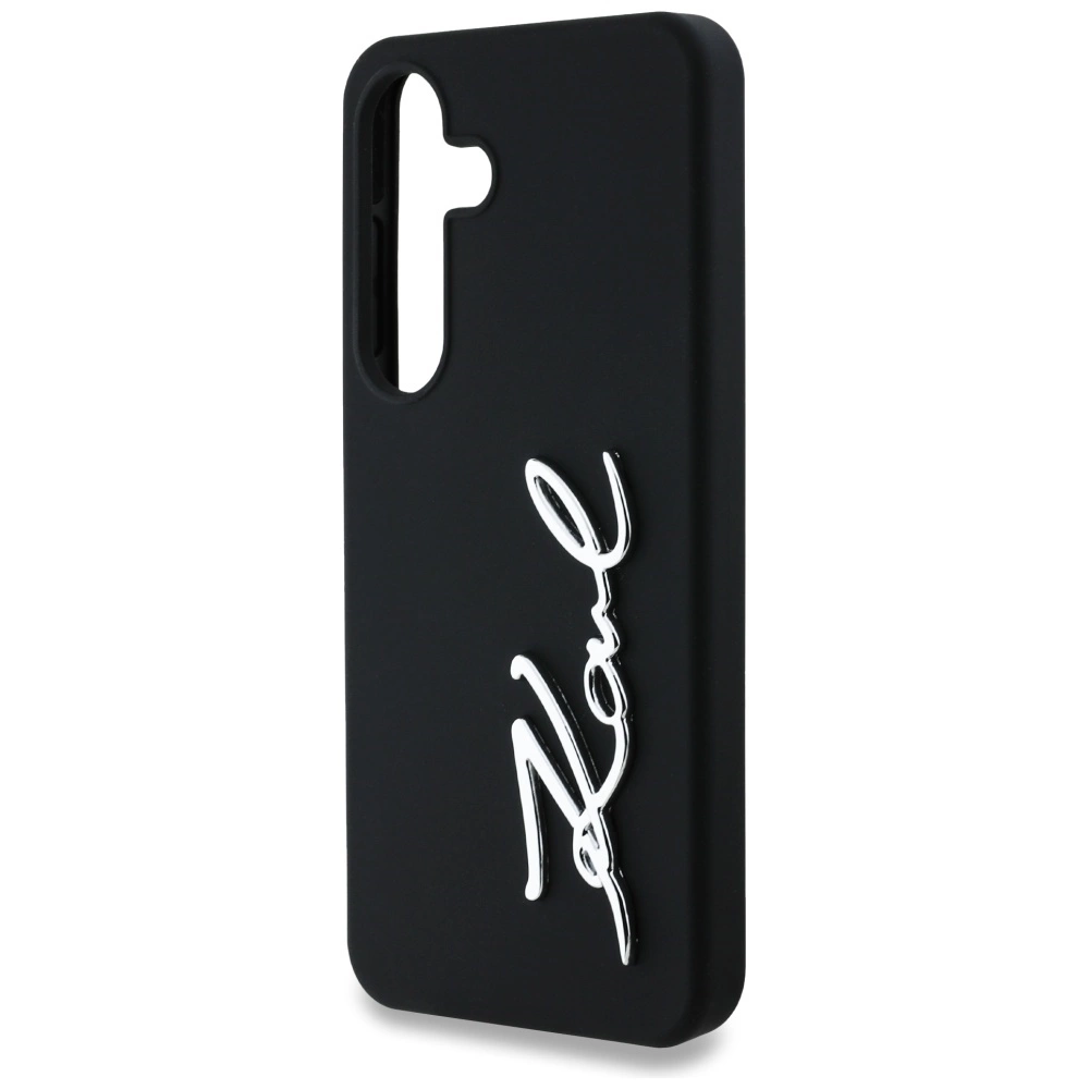 Case Karl Lagerfeld Silicone Metal Signature Logo Samsung Galaxy S25 blackeng