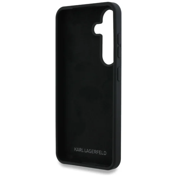 Case Karl Lagerfeld Silicone Metal Signature Logo Samsung Galaxy S25 blackeng
