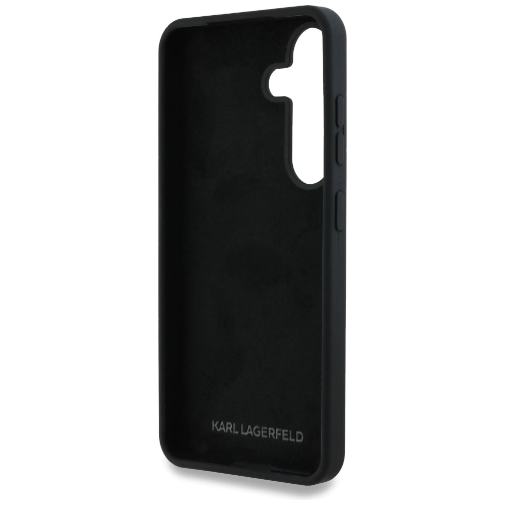 Case Karl Lagerfeld Silicone Metal Signature Logo Samsung Galaxy S25 blackeng