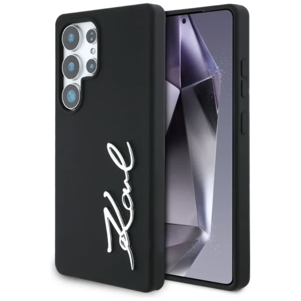 Case Karl Lagerfeld Silicone Metal Signature Logo Samsung Galaxy S25 Ultra blackeng