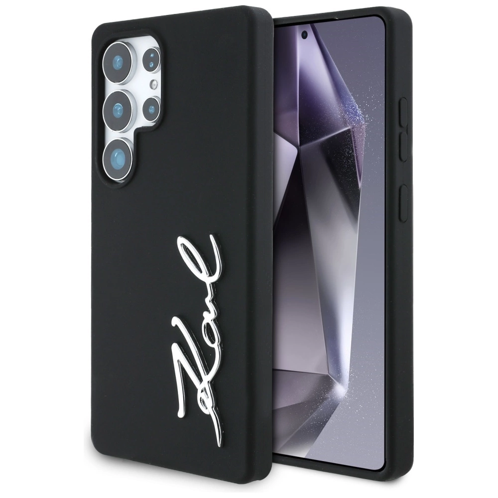 Case Karl Lagerfeld Silicone Metal Signature Logo Samsung Galaxy S25 Ultra blackeng