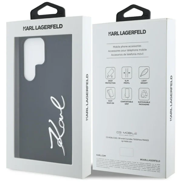 Case Karl Lagerfeld Silicone Metal Signature Logo Samsung Galaxy S25 Ultra blackeng