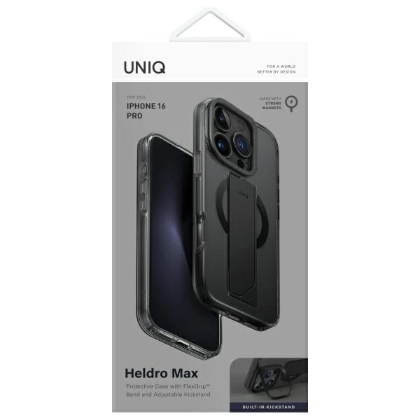 Uniq Heldro Max iPhone 16 Pro 6.3" Magclick Charging Case Black/Vapour Smokeeng