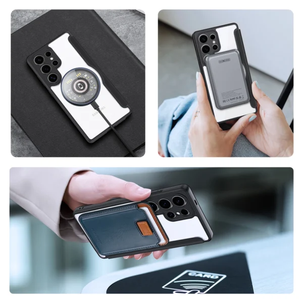 Dux Ducis Skin X Pro Case for Samsung Galaxy S25 Ultra with MagSafe and Wallet - Blackeng