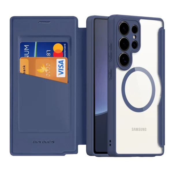 Dux Ducis Skin X Pro case for Samsung Galaxy S25 Ultra with MagSafe and wallet - blueeng