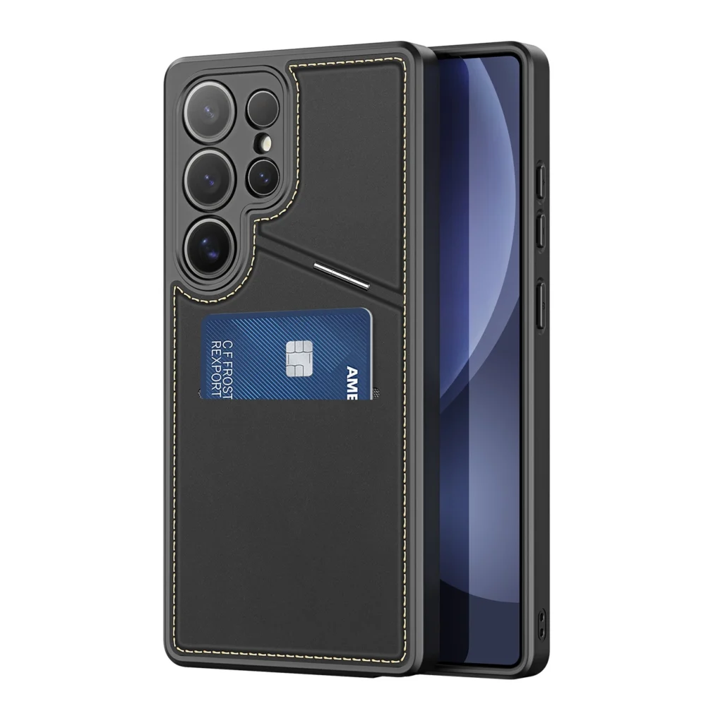 Dux Ducis Rafi II Case for Samsung Galaxy S25 Ultra with Stand and Wallet - Blackeng
