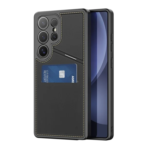 Dux Ducis Rafi II Case for Samsung Galaxy S25 Ultra with Stand and Wallet - Blackeng
