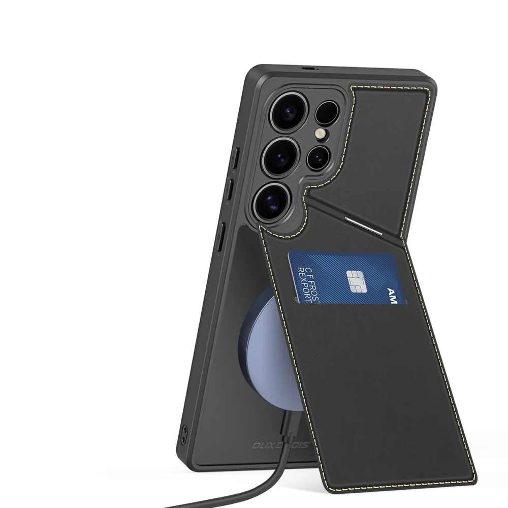 Dux Ducis Rafi II Case for Samsung Galaxy S25 Ultra with Stand and Wallet - Blackeng