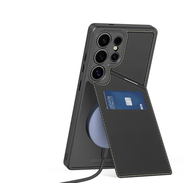 Dux Ducis Rafi II Case for Samsung Galaxy S25 Ultra with Stand and Wallet - Blackeng