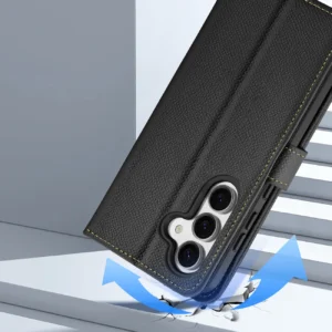 Dux Ducis Lawa Leather Case for Samsung Galaxy S25 with Detachable Magnetic Wallet - Blackeng