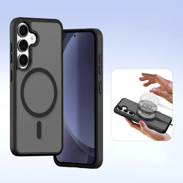 Dux Ducis Lawa Leather Case for Samsung Galaxy S25 with Detachable Magnetic Wallet - Blackeng