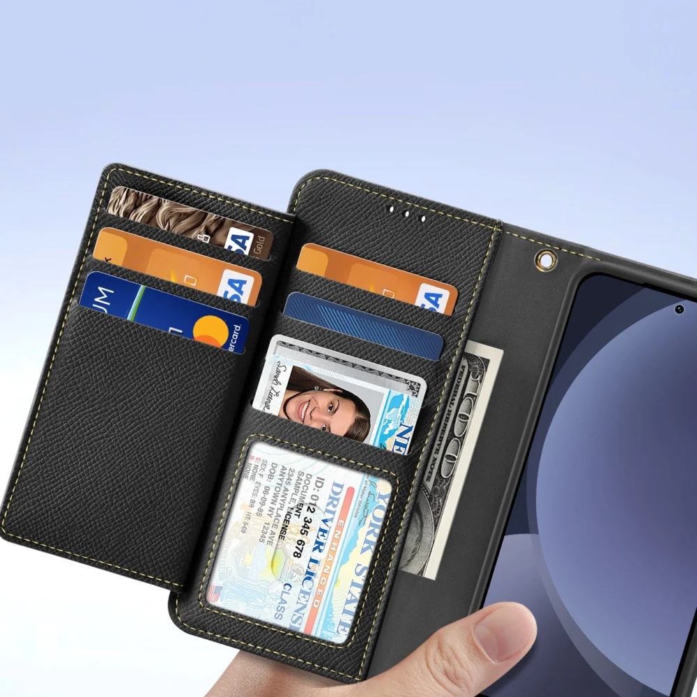 Dux Ducis Lawa Leather Case for Samsung Galaxy S25 with Detachable Magnetic Wallet - Blackeng
