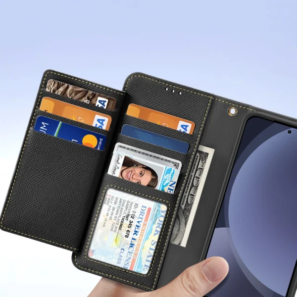Dux Ducis Lawa Leather Case for Samsung Galaxy S25 with Detachable Magnetic Wallet - Blackeng