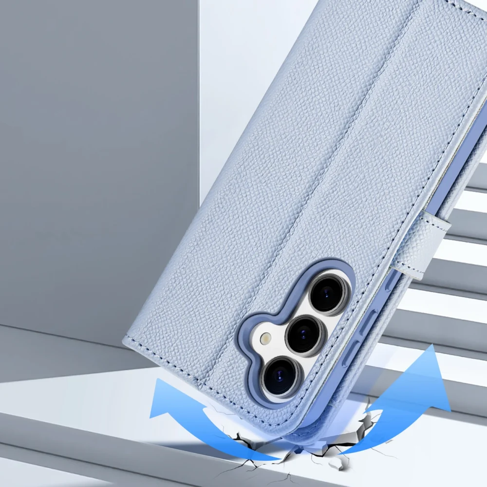 Dux Ducis Lawa Leather Case for Samsung Galaxy S25 with Detachable Magnetic Wallet - Blueeng