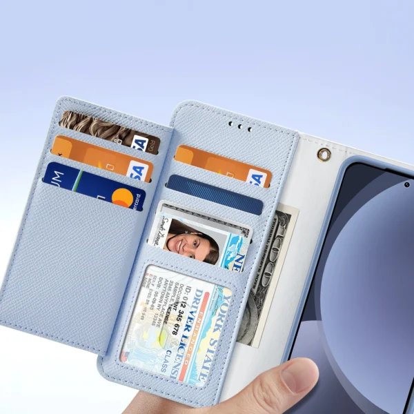 Dux Ducis Lawa Leather Case for Samsung Galaxy S25 with Detachable Magnetic Wallet - Blueeng