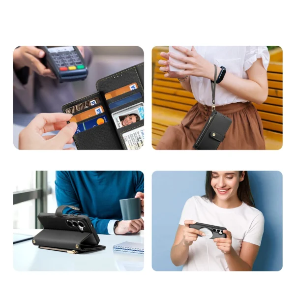 Dux Ducis Lawa Leather Case for Samsung Galaxy S25+ with Detachable Magnetic Wallet - Blackeng