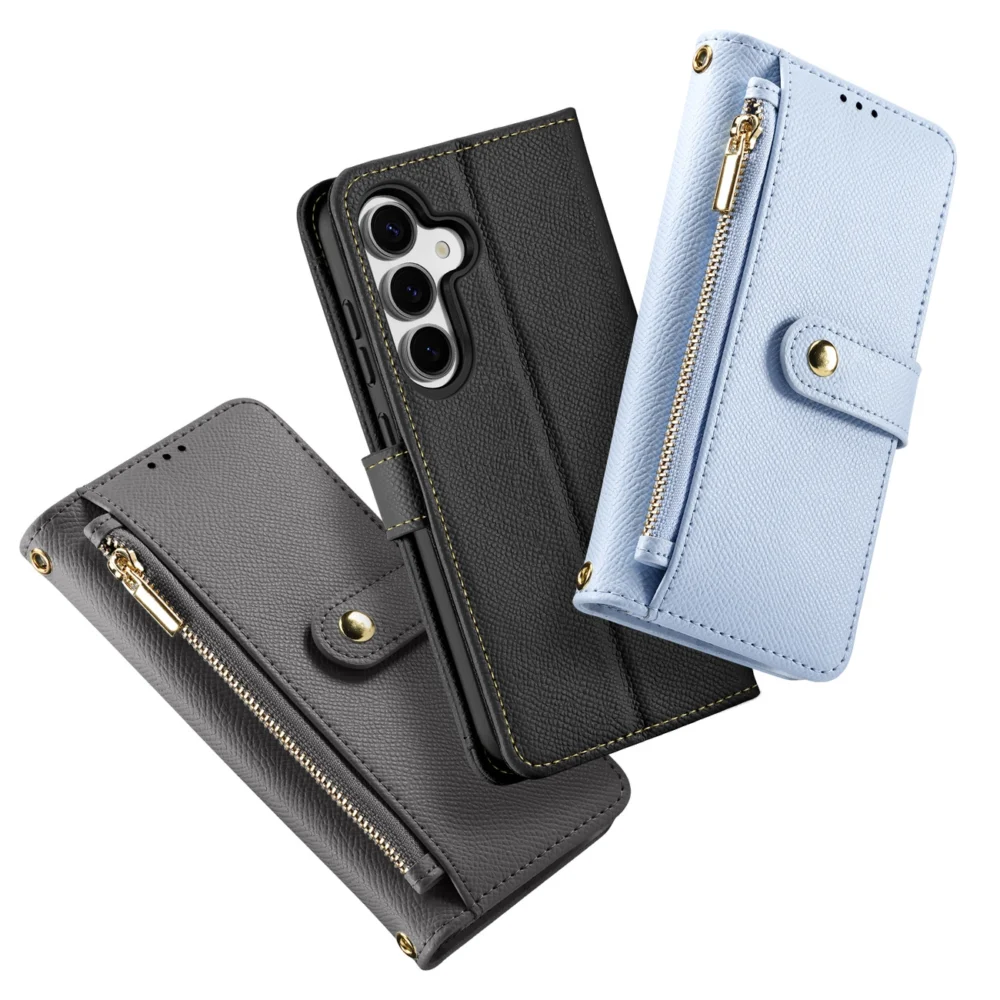 Dux Ducis Lawa Leather Case for Samsung Galaxy S25+ with Detachable Magnetic Wallet - Grayeng