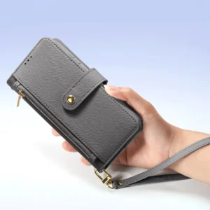 Dux Ducis Lawa Leather Case for Samsung Galaxy S25+ with Detachable Magnetic Wallet - Grayeng